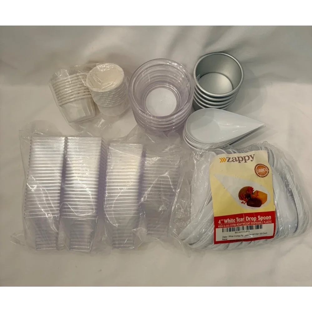 Lot of Portion Cups No Lids Mini Condiment Containers Disposable Party Catering